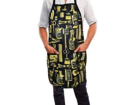 Betty Dain Vintage Barber Apron Black Gold on Sale