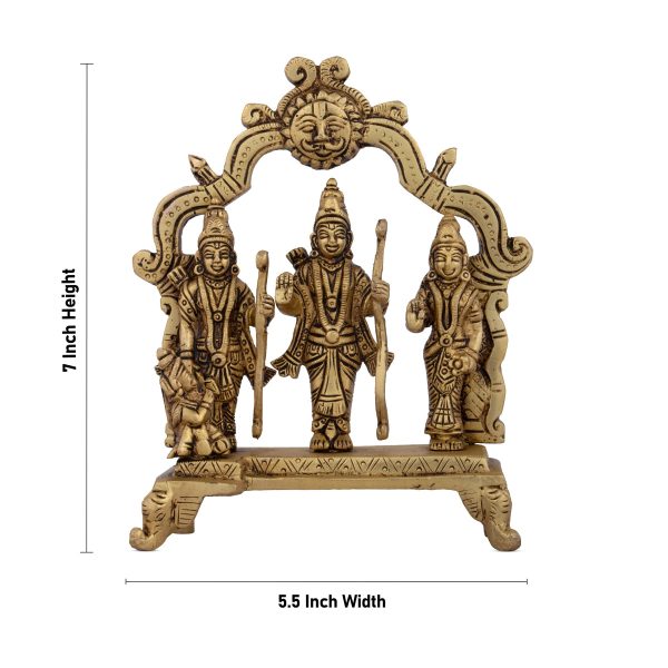 Ram Darbar Statue with Arch - 7 x 5.5 Inches | Brass Statue  Ram Darbar Murti for Pooja  1.092 Kgs Approx on Sale