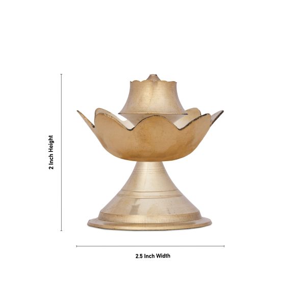 Agarbathi Stand - 2 x 2.5 Inches | Lotus Design Brass Incense Holder for Pooja  60 Gms Approx Fashion