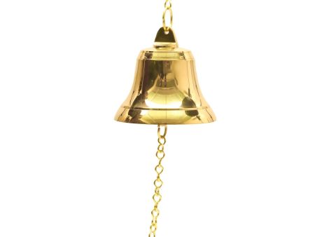 Brass Bell - 6 Inches | Brass Bell Hanging  Pooja Hanging Bell with Chain  Hanging Bells for Mandir For Discount