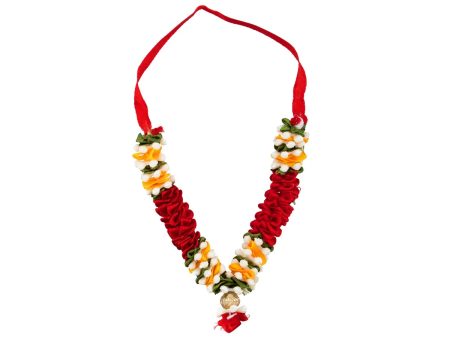 Mala - 4 Inches | Satin Mala  Flower Design Artificial Flower Mala for Photo Frame Cheap