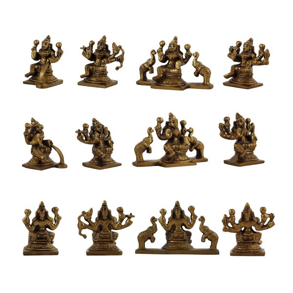 Ashtalakshmi Idol Set - 3 x 2.5 Inches | Fibre Murti  Ashtalakshmi Statue for Pooja Online Hot Sale