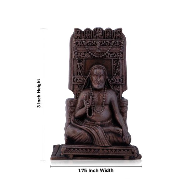 Raghavendra Swamy Idol - 3 x 1.75 Inches | Copper Idol  Raghavendra Statue with Mandir for Pooja  120 Gms Approx Supply