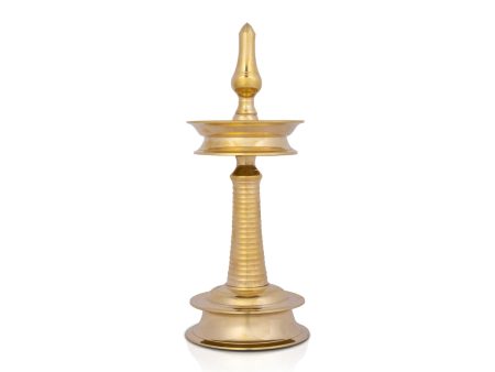 Brass Kerala Fancy Lamp - Round - 12 Inches | Brass Deep  Brass Lamp for Pooja  1180 Gms Approx Hot on Sale