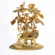 Durga Murti Sitting Under Tree - 15 x 11.5 Inches | Aluminium Durga Idol  Gold Polish Durga for Pooja 3.085 Kgs Sale