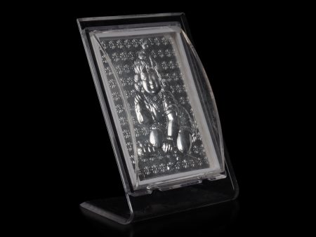 Krishna Frame - 4 x 3.25 Inches | Silver Crawling Kannan Acrylic Stand for Worship Cheap