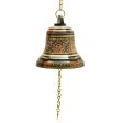 Brass Bell - Enamel - 3 Inches | Brass Bell Hanging  Pooja Hanging Bell with Chain  Hanging Bells for Mandir Online