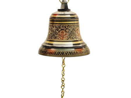 Brass Bell - Enamel - 3 Inches | Brass Bell Hanging  Pooja Hanging Bell with Chain  Hanging Bells for Mandir Online