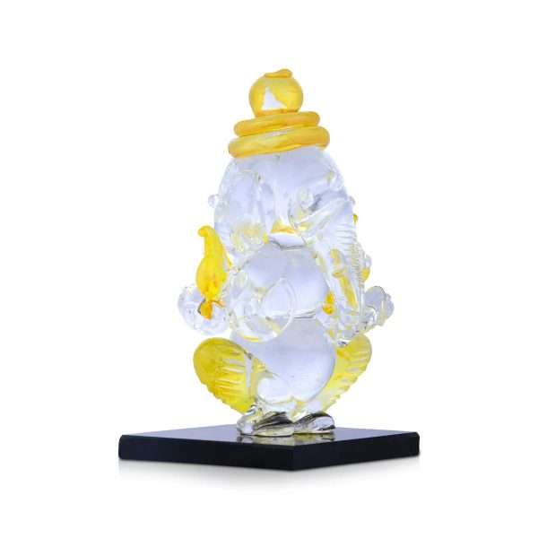 Ganesh Murti - 3 x 2 Inches | Glass Vinayaka Idol  2 In 1 Ganpati Murti  Colour Ganesha Idol for Pooja Supply