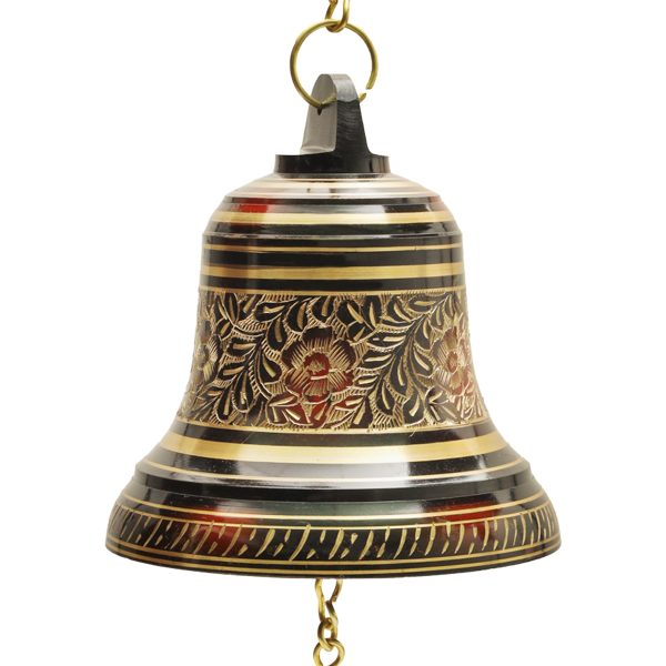 Brass Bell - 7.5 Inches | Brass Bell Hanging  Pooja Hanging Bell with Chain  Hanging Bells for Mandir Hot on Sale