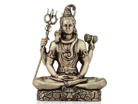 Shivan Statue - 5 x 3.5 Inches | Sitting Shiva Murti  Brass Idol  330 Gms Approx Online