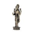 Laxmi Statue - 6 x 2.5 Inches | Lakshmi Statue Standing On Lotus  Brass Idol for Pooja  195 Gms Approx Supply