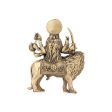 Durga Devi - 5 x 3.75 Inches | Durga Statue Sitting On Lion  Brass Idol for Pooja  285 Gms Approx Online Sale