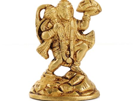 Pahad Hanuman - 4 Inches | Anjaneya Statue  Antique Brass Statue  Hanuman Murti for Pooja  380 Gms Approx Supply