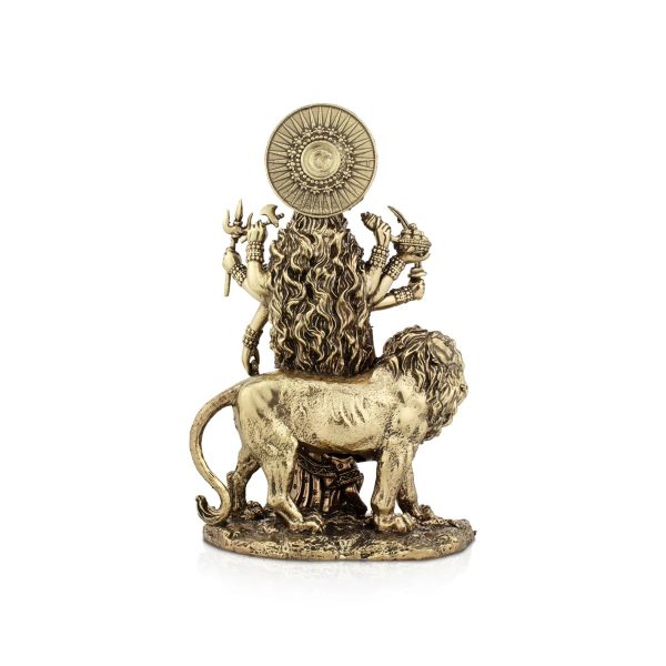 Durga Devi - 6 x 4 Inches | Durga Statue Sitting On Lion  Brass Idol  Durga Murti for Pooja  515 Gms Approx Online Hot Sale