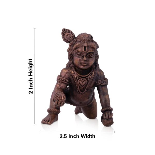 Krishnan Statue - 2 x 2.5 Inches | Copper idol  Crawling Krishna Idol for Pooja  100 Gms Approx Online Hot Sale