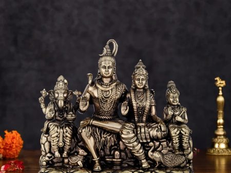 Shiv Family Murti - 4 x 4.5 Inches | Brass Idol  Shiv Parivar Murti for Pooja  455 Gms Approx Online Sale