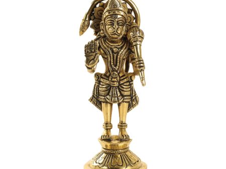 Hanuman Standing - 7 Inches | Anjaneya Statue  Brass Antique Statue  Hanuman Murti for Pooja  840 Gms Approx Fashion