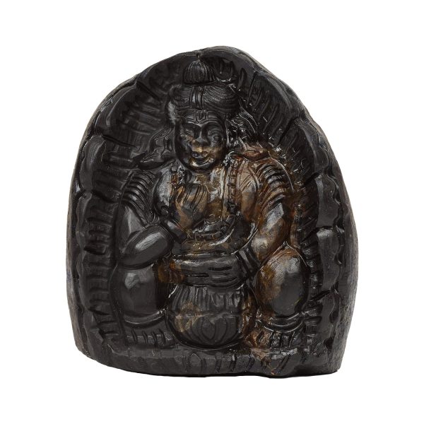 Krishna Shaligram - 3.5 x 2.5 Inches | Krishna Saligrama  Salagrama Murti for Pooja Online Hot Sale