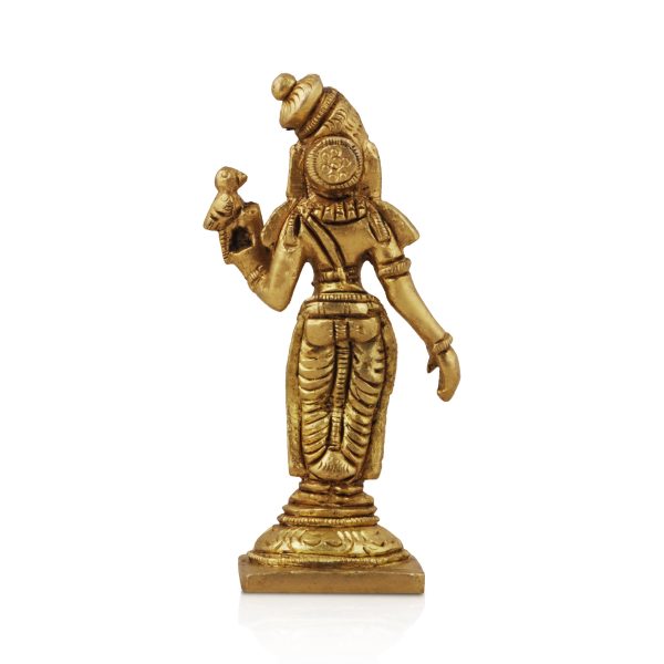 Meenakshi Amman Statue - 3.5 Inches | Meenakshi Brass Idol  Antique Finish Meenakshi Statue for Pooja For Sale