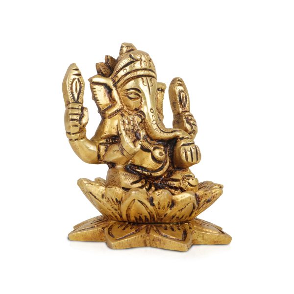 Ganesh Murti - 3.5 Inches | Antique Brass Statue  Vinayagar Statue  Ganesha Idol for Pooja For Discount