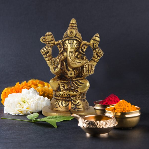 Ganesh Murti - Oval - 3 Inches | Antique Statue   Vinayagar Statue  Ganesha Idol for Pooja Online now