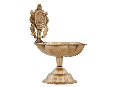 Chakra Lamp - 4.5 x 3 Inches | Brass Lamp  Chakra Deep  Vilakku for Pooja  130 Gms Approx on Sale