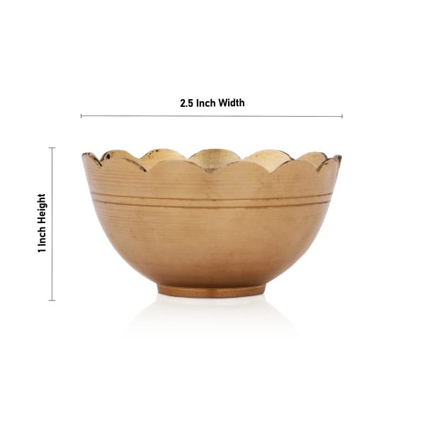 Brass Bowl - 1 x 2.5 Inches | Katora  Pooja Cup for Home  30 Gms Approx Online now