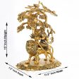 Durga Murti Sitting Under Tree - 15 x 11.5 Inches | Aluminium Durga Idol  Gold Polish Durga for Pooja 3.085 Kgs Sale