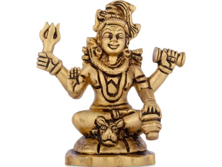 Shivan Idol - 4 x 3 Inches | Antique Brass Statue  Siva Statue for Home  520 Gms Approx Cheap