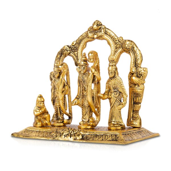 Ram Darbar Murti with Arch - 7 x 8 Inches | Aluminium Statue  Gold Polish Ram Darbar Idol for Pooja  530 Gms Approx Online now