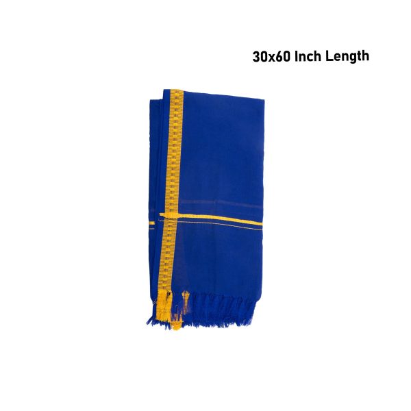 Mudi Towel - 30 x 60 Inches | Pentex Design Towel  Blue Colour Thorthu  Kasavu Shawl for Men Fashion