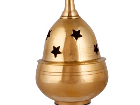 Brass Diya - Apple - 6 x 3 Inches | Nanda Deep  Agal Vilakku  Brass Lamp  Brass Deepam for Pooja on Sale