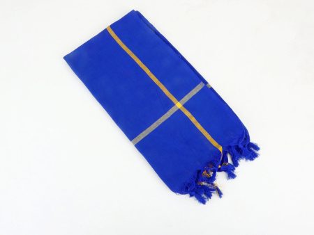 Angavastram - 30 x 60 Inches | Blue Towel  Mudi Thundu for Men Hot on Sale