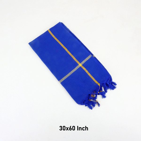 Angavastram - 30 x 60 Inches | Blue Towel  Mudi Thundu for Men Hot on Sale