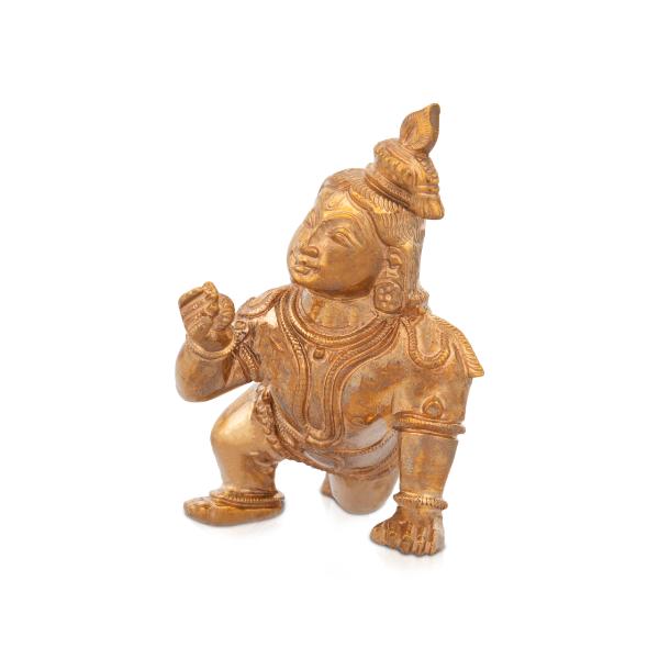 Crawling Krishna Idol - 3 Inches | Little Krishna Statue  Panchaloha Statue for Pooja  375 Gms Approx Sale