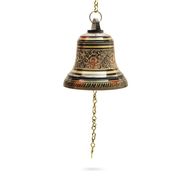 Brass Bell - 7.5 Inches | Brass Bell Hanging  Pooja Hanging Bell with Chain  Hanging Bells for Mandir Hot on Sale