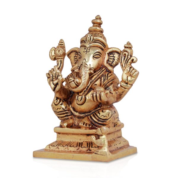 Ganesh Murti - 4.5 Inches | Antique Brass Statue  Vinayagar Statue  Ganesha Idol for Pooja Online