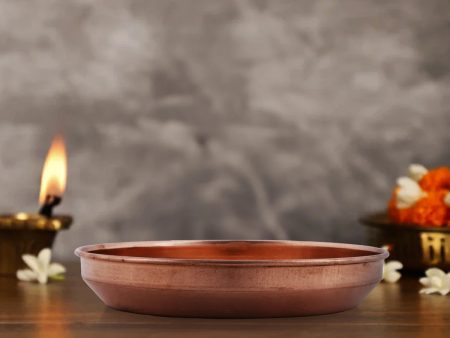 Copper Plate - 2 x 7.5 Inches | Pooja Plate  Hariwana Plate for Home  210 Gms Approx on Sale