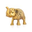 Elephant Statue - 3 x 5 Inches | Gold Polish Elephant Figurine  Aluminium Elephant Sculpture for Home Online