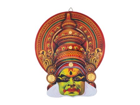 Kathakali Head - 14 Inches | Wall Hanging  Kathakali Carved Wood Wall Art for Home Online Hot Sale