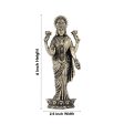 Laxmi Statue - 6 x 2.5 Inches | Lakshmi Statue Standing On Lotus  Brass Idol for Pooja  195 Gms Approx Supply