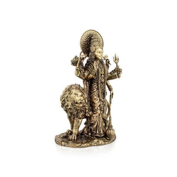 Durga Devi - 6 x 4 Inches | Durga Statue Sitting On Lion  Brass Idol  Durga Murti for Pooja  515 Gms Approx Online Hot Sale