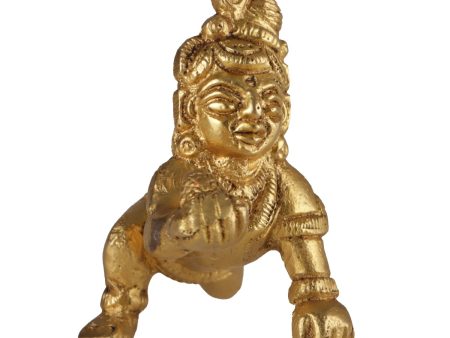 Crawling Krishna - 2.4 Inches | Little Krishna Statue  Brass Idol  Little Krishna Murti for Pooja For Cheap