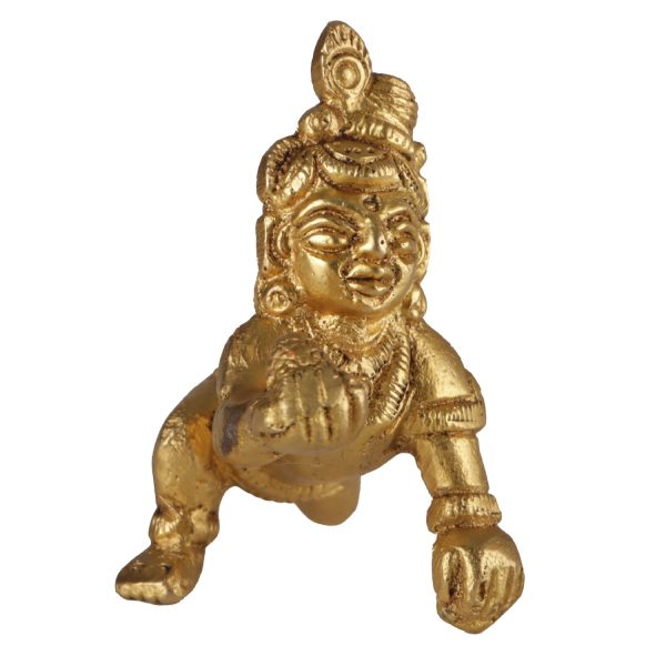 Crawling Krishna - 2.4 Inches | Little Krishna Statue  Brass Idol  Little Krishna Murti for Pooja For Cheap