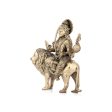 Durga Devi Statue Sitting on Lion - 4 x 3 Inches | Durga Maa Idol  Brass Idol  Durga Murti for Pooja  175 Gms Approx For Discount