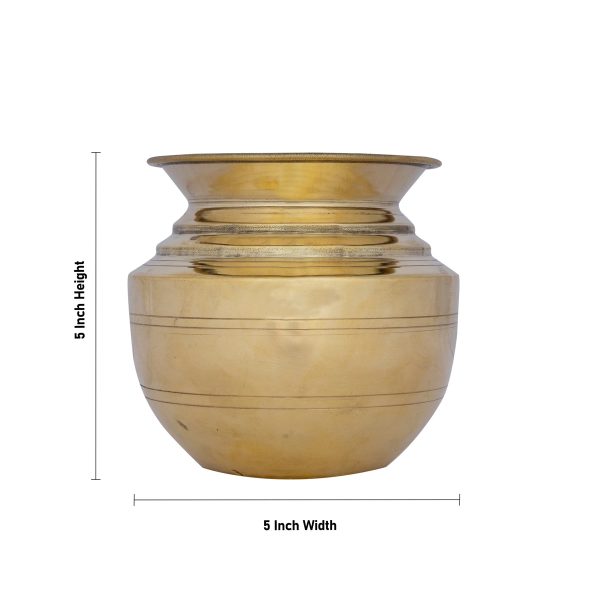 Brass Lota - 5 x 5 Inches | Kalash  Pooja Pot  Chombu for Home  350 Gms Approx Hot on Sale