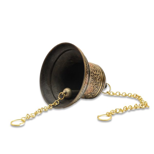 Brass Bell - Enamel - 3 Inches | Brass Bell Hanging  Pooja Hanging Bell with Chain  Hanging Bells for Mandir Online