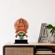 Kathakali Head with Stand - 10 x 6 Inches | Wooden Wall Hanging  Printed Kathakali Carved Face for Home For Cheap