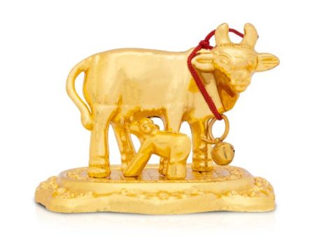 Kamadhenu Statue - 2.25 Inches | Brass Idol  Cow and Calf Idol  Kamadhenu Idol for Pooja Online now